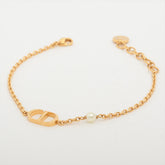 Christian Dior Petit CD Gold Pearl Bracelet Costume Jewellery